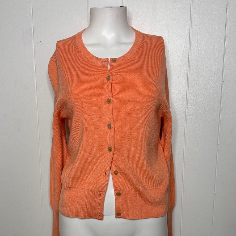 J. Crew light orange sweater cardigan size M